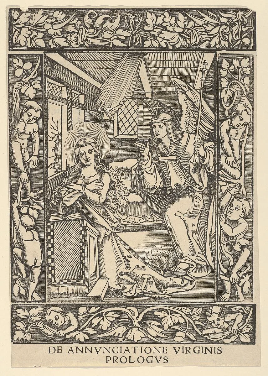 The Annunciation, from Vigerius — Hans Schäufelein|Thomas Anshelm|Johannes Koberger