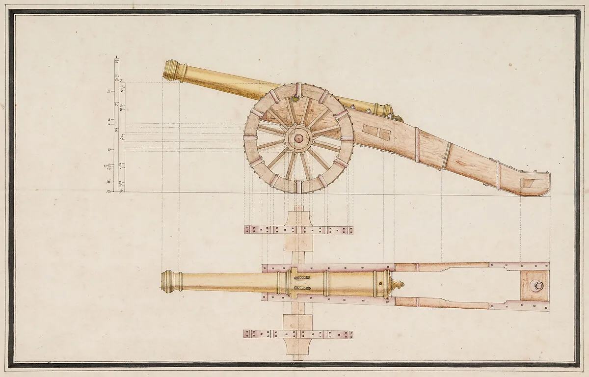 Construction Drawing of a Cannon — Unknown