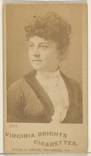 Card 302, from the Actors and Actresses series (N45, Type 5) for Virginia Brights Cigarettes