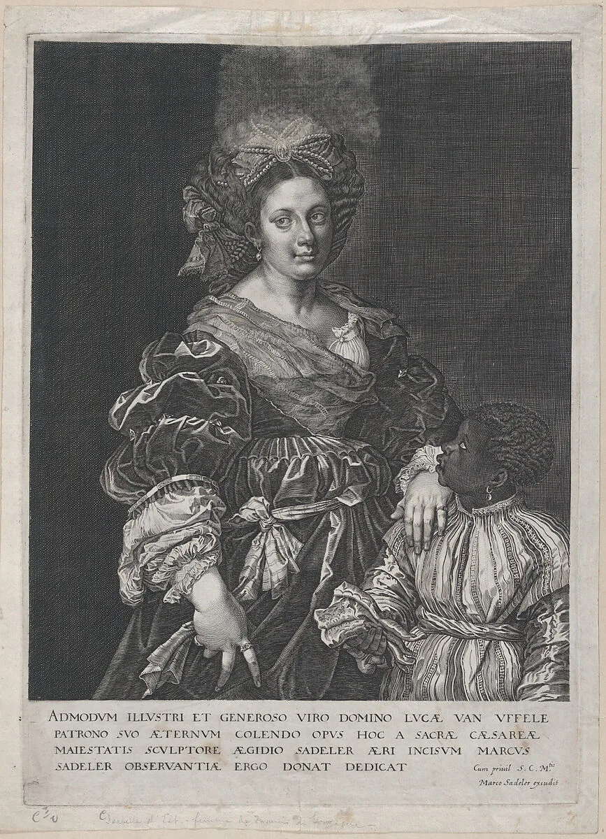 Laura Dianti with a Black Page — Aegidius Sadeler II|Titian (Tiziano Vecellio)|Marcus Sadeler