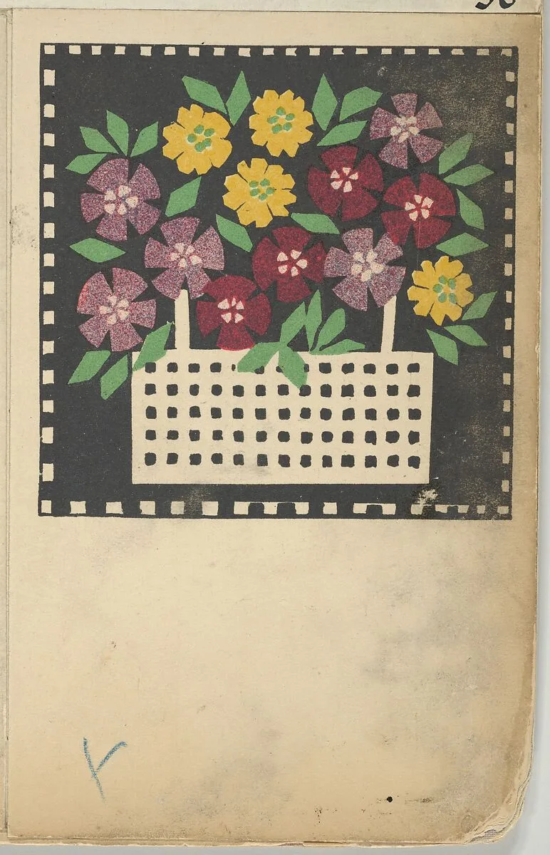 Basket of Flowers — Wiener Werkstätte|Leopoldine Kolbe