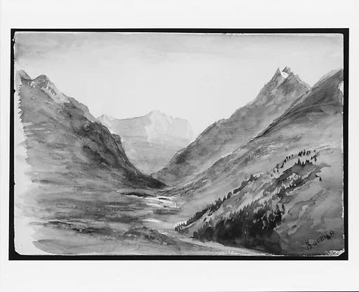 Mountain View at Bormio (from Switzerland 1869 Sketchbook)
