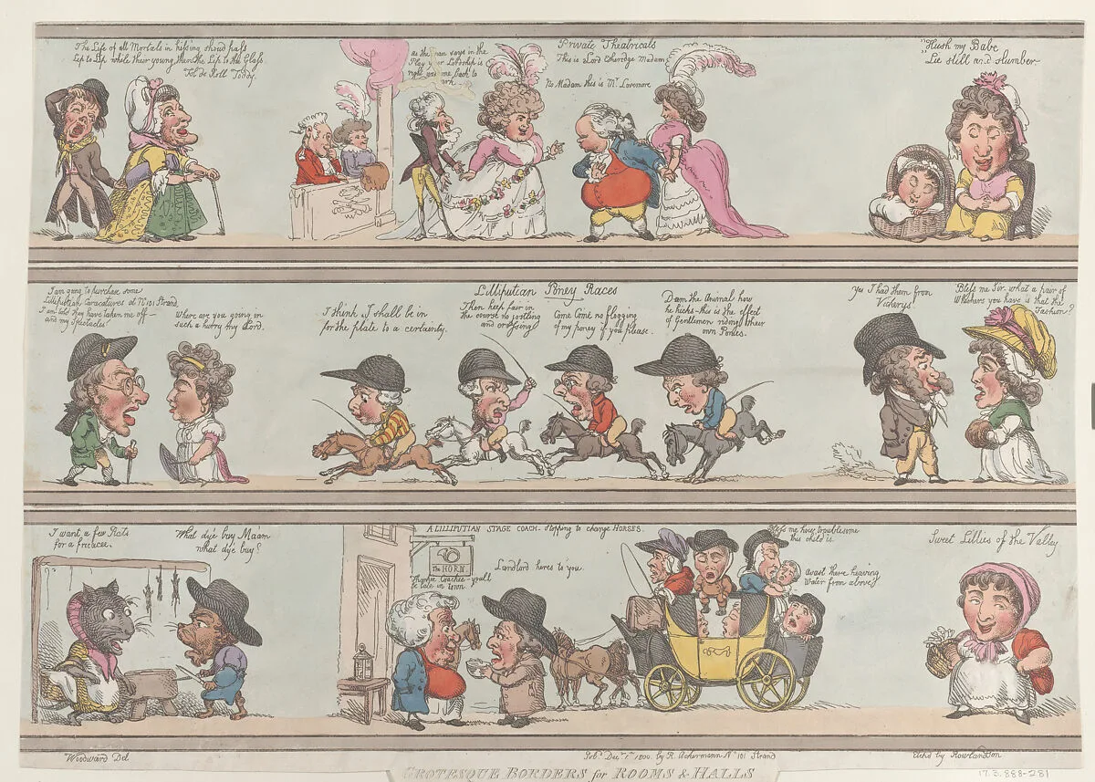 Grotesque Borders for Rooms & Halls — Thomas Rowlandson|Rudolph Ackermann, London|George Murgatroyd Woodward