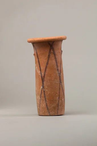 Wavy-handled jar with cross-lined decoration