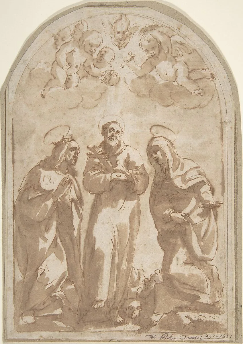Saint Louis of France, Saint Francis, and a Female Monastic Saint — Pietro Damini (Pietro Damini da Castelfranco)
