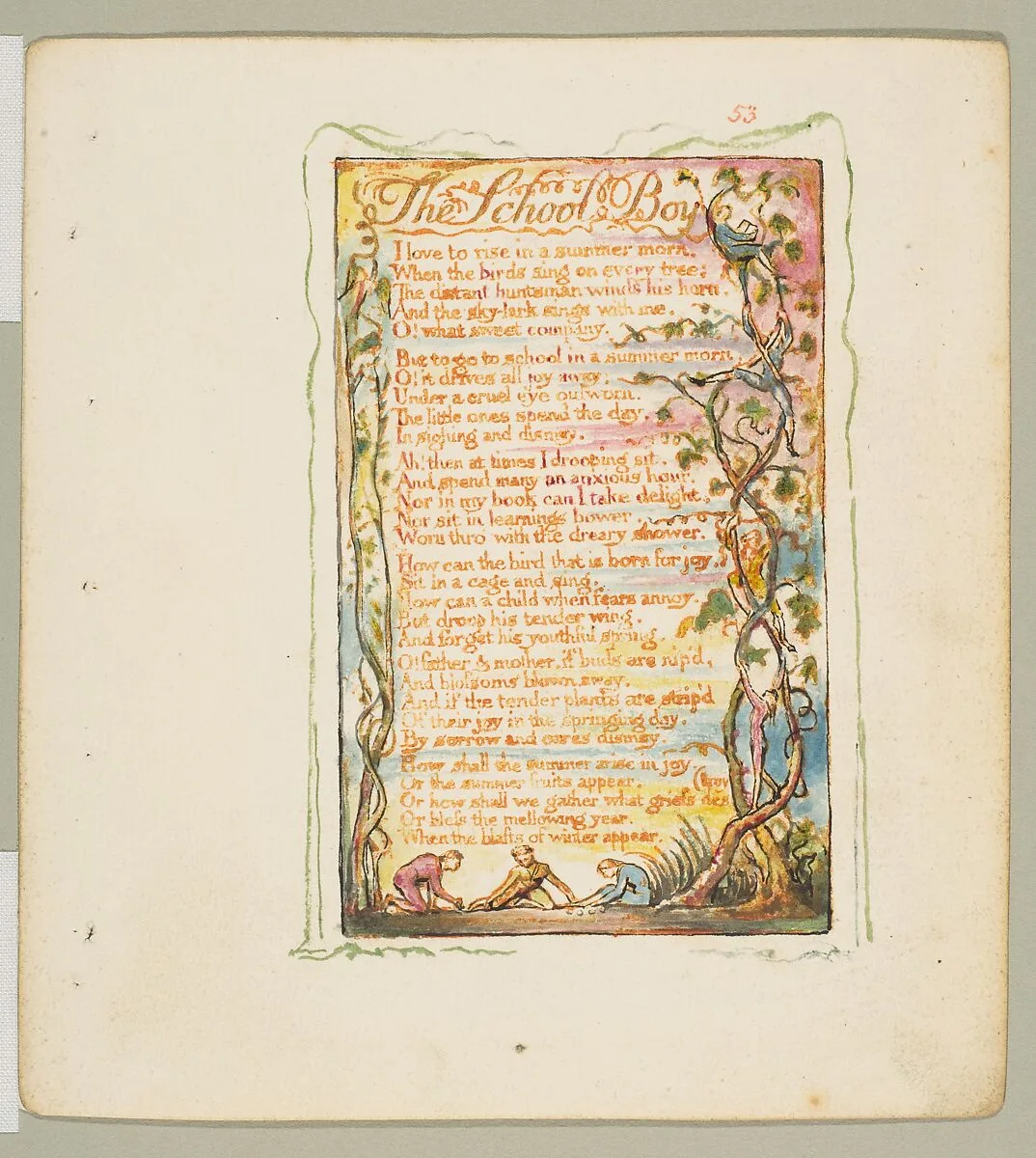 Songs of Experience: The School Boy — William Blake