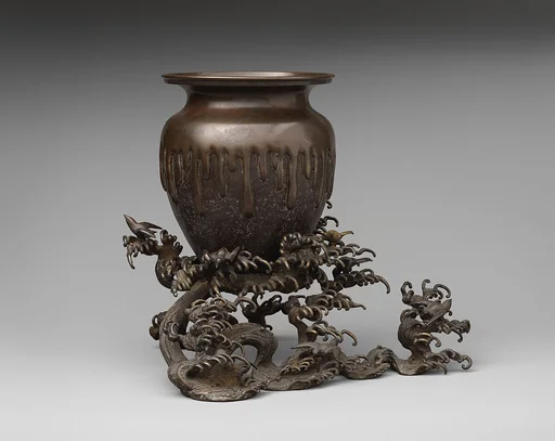 波に壺形青銅製花瓶|Vase in the Shape of a Jar amid Waves
