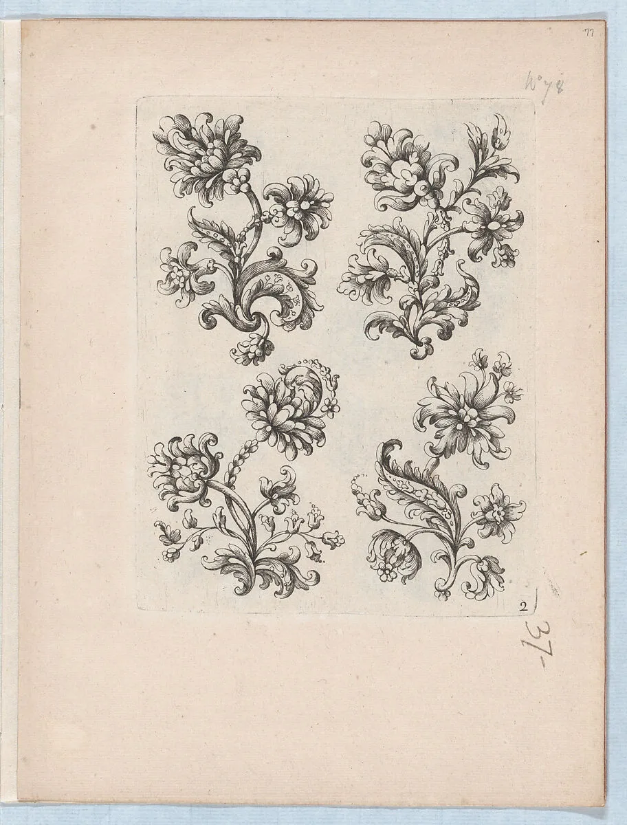 Series of Small Flower Motifs, Plate 2 — Paul Androuet Ducerceau|Nicolas Langlois