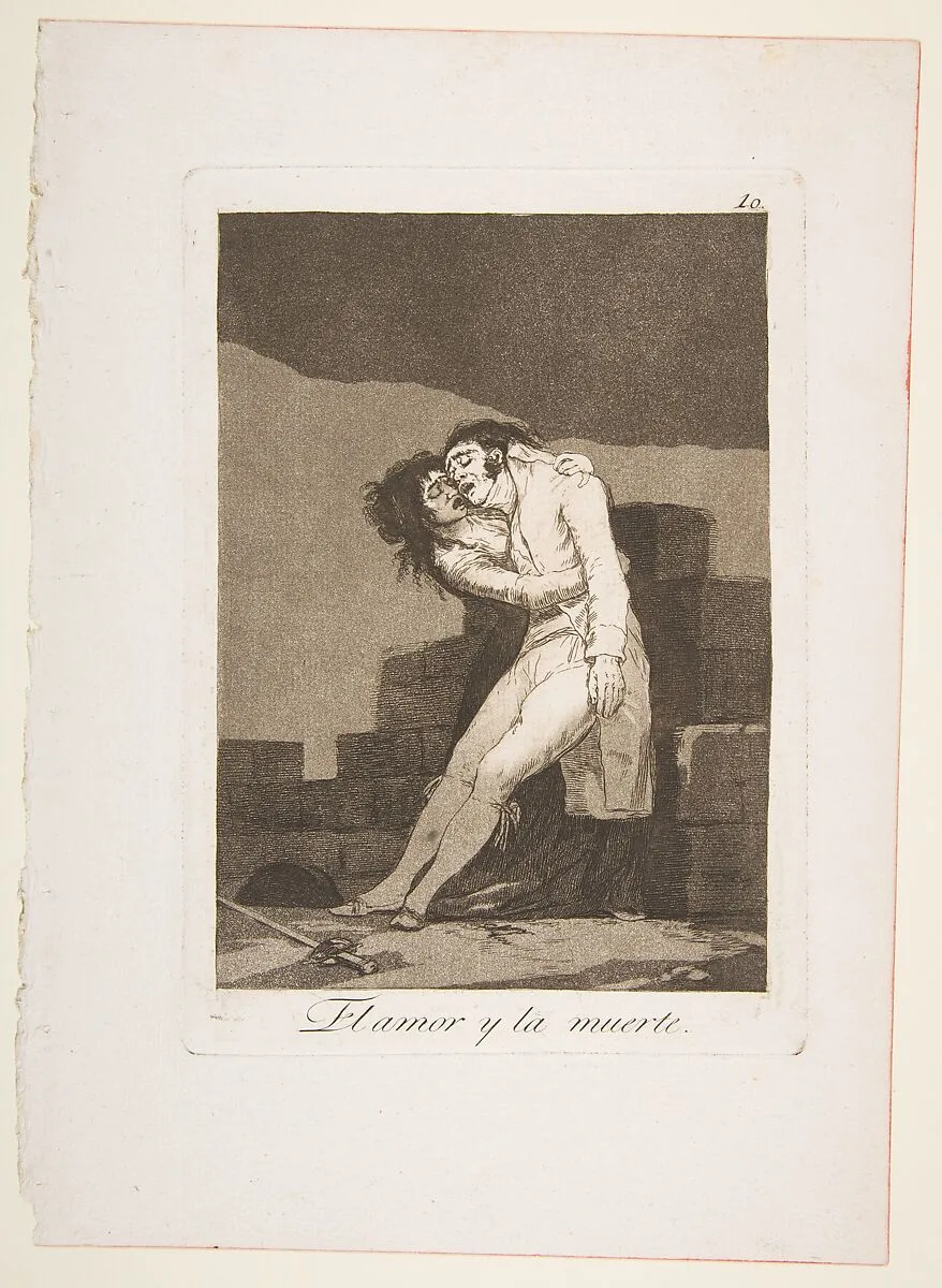 Plate 10 from "Los Caprichos": Love and death (El amor y la muerte) — Goya (Francisco de Goya y Lucientes)