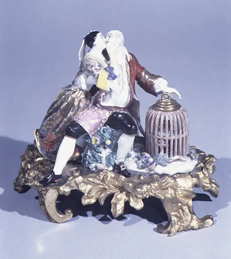 Lovers with a birdcage