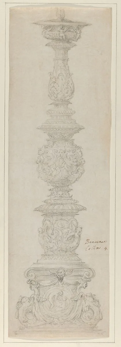 Design for a Candelabra — Benvenuto Cellini|Bernardo Buontalenti (Bernardo delle Girandole)