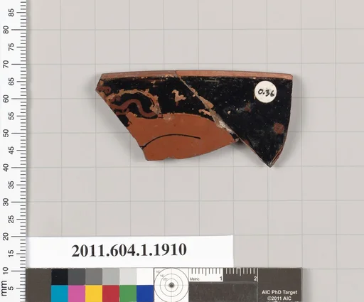 Terracotta rim fragment of a kylix (drinking cup)