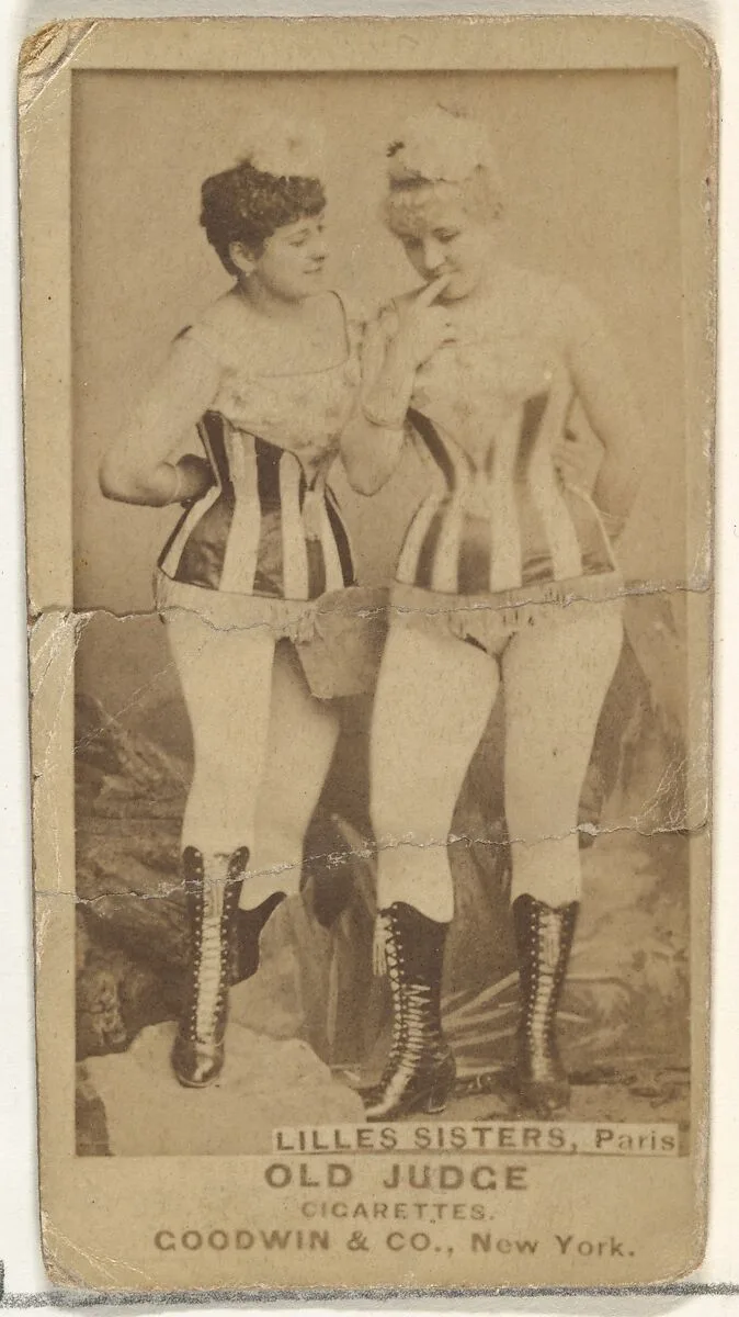 Lilles Sisters, Paris, from the Actors and Actresses series (N171) for Old Judge Cigarettes — Goodwin & Company