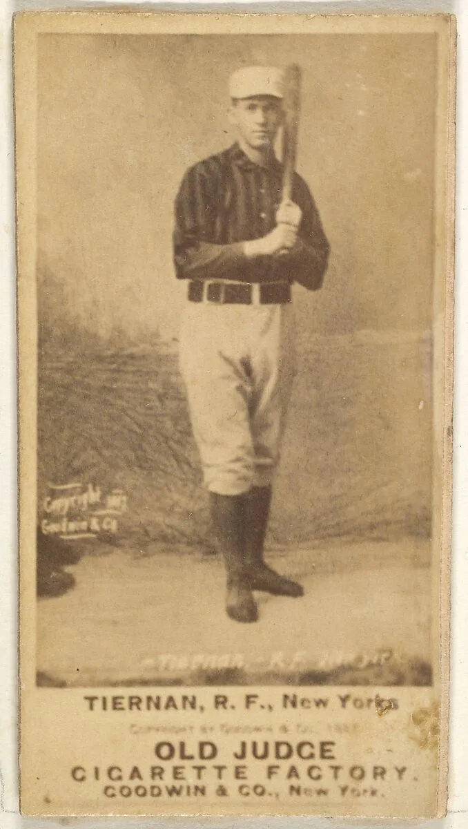 Michael "Silent Mike" Joseph Tiernan, Right Field, New York, from the Old Judge series (N172) for Old Judge Cigarettes — Goodwin & Company