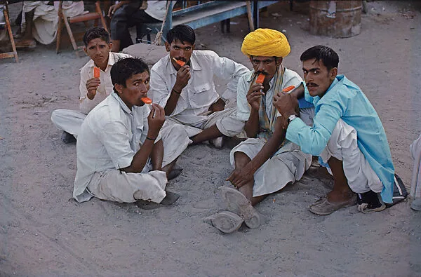 Villagers Visiting Jodhpur Enjoy Ice Sweets, Rajasthan — Raghubir Singh