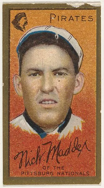 Nicholas Maddox, Pittsburgh Pirates, National League, from the "Baseball Series" (Gold Borders) set (T205) issued by the American Tobacco Company — American Tobacco Company