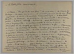 Documents concerning Parade: [Cocteau's handwritten notes for Parade captioned "La Petite Fille Americaine"]