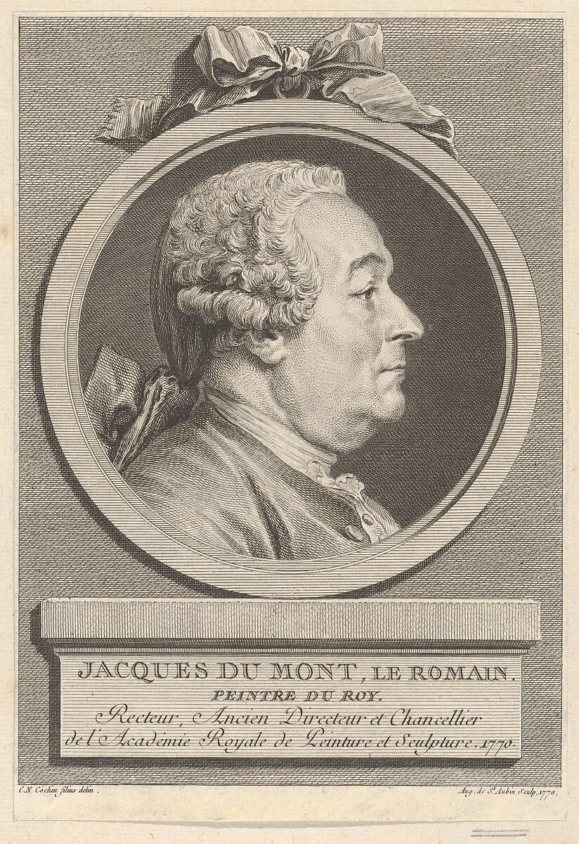 Portrait of Jacques Du Mont, Le Romain — Augustin de Saint-Aubin|Charles Nicolas Cochin II