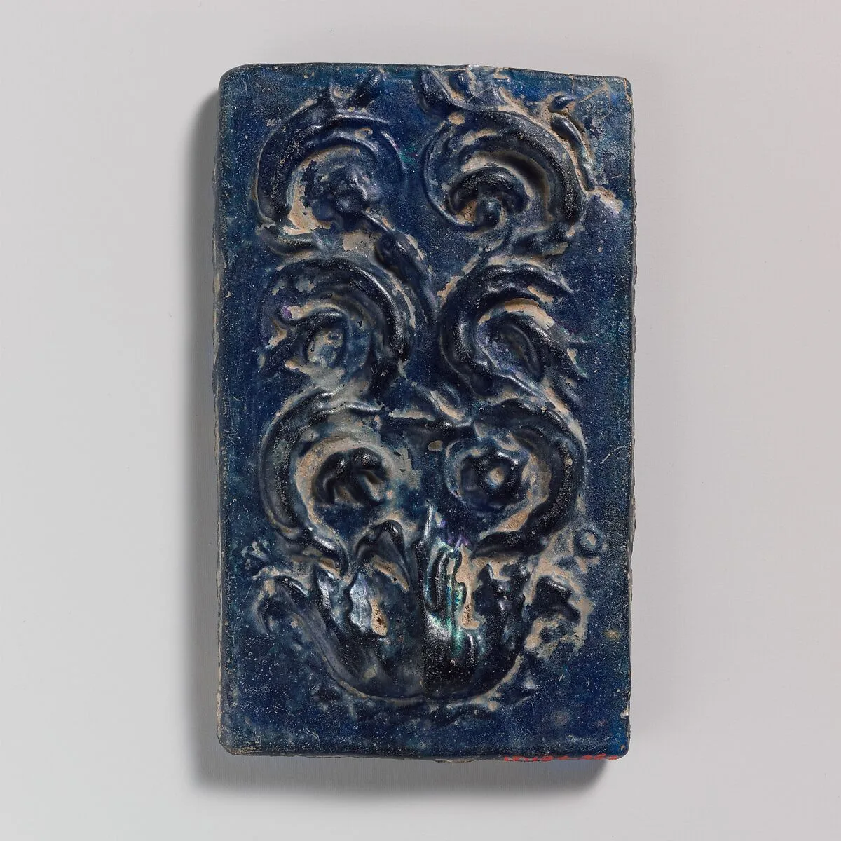 Glass plaque with foliage — Unknown