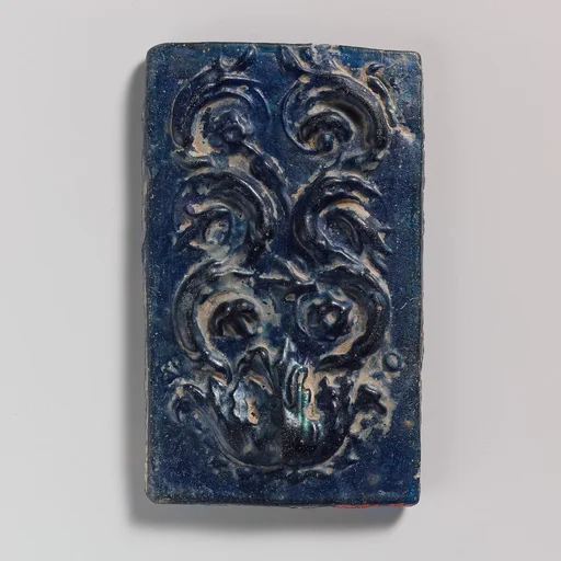 Glass plaque with foliage