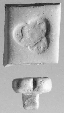 Trilobe plaque seal with stalk handle — Unknown