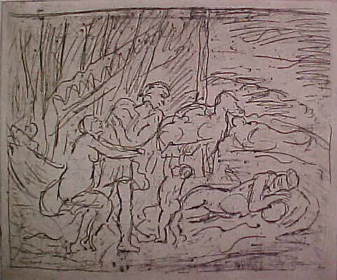 Cephalus and Aurora (#1), from ¦The Poussin Project: A Series of Prints after Nicolas Poussin¦ — Leon Kossoff