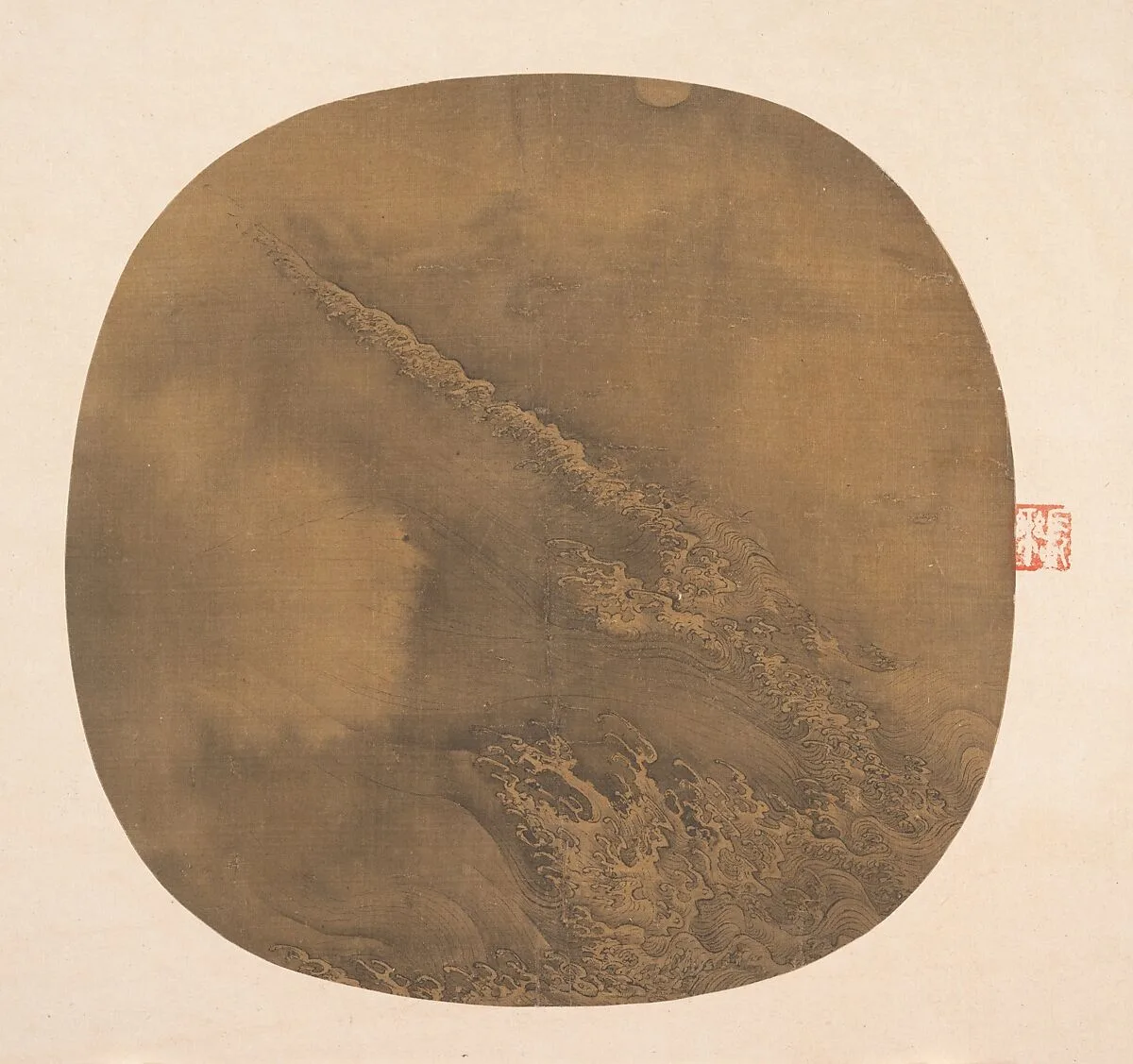 南宋 佚名 月下波浪圖 團扇|Waves in the moonlight — Unidentified artist