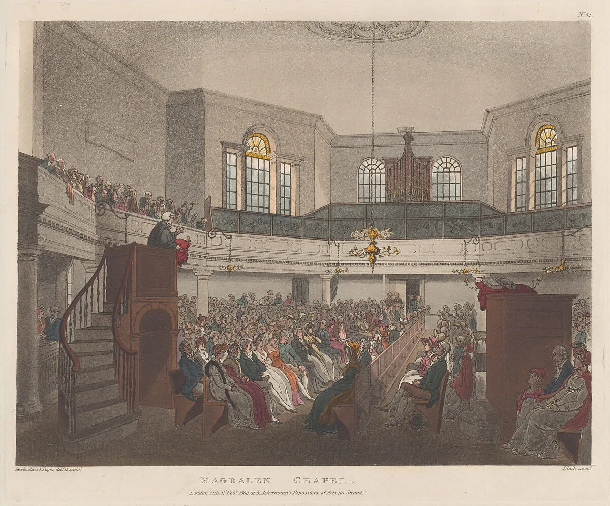 Magdalen Chapel — Thomas Rowlandson|Auguste Charles Pugin|John Bluck|Rudolph Ackermann, London
