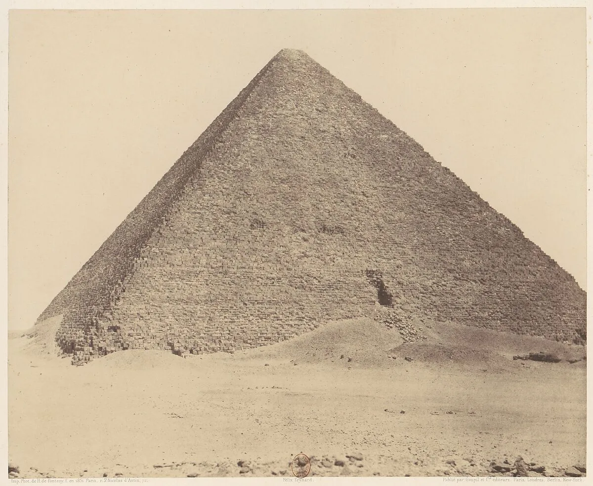Djîzeh (Nécropole de Memphis), Pyramide de Chéops (Grande Pyramide) — Félix Teynard|Imprimerie Photographique de H. de Fonteny et Cie