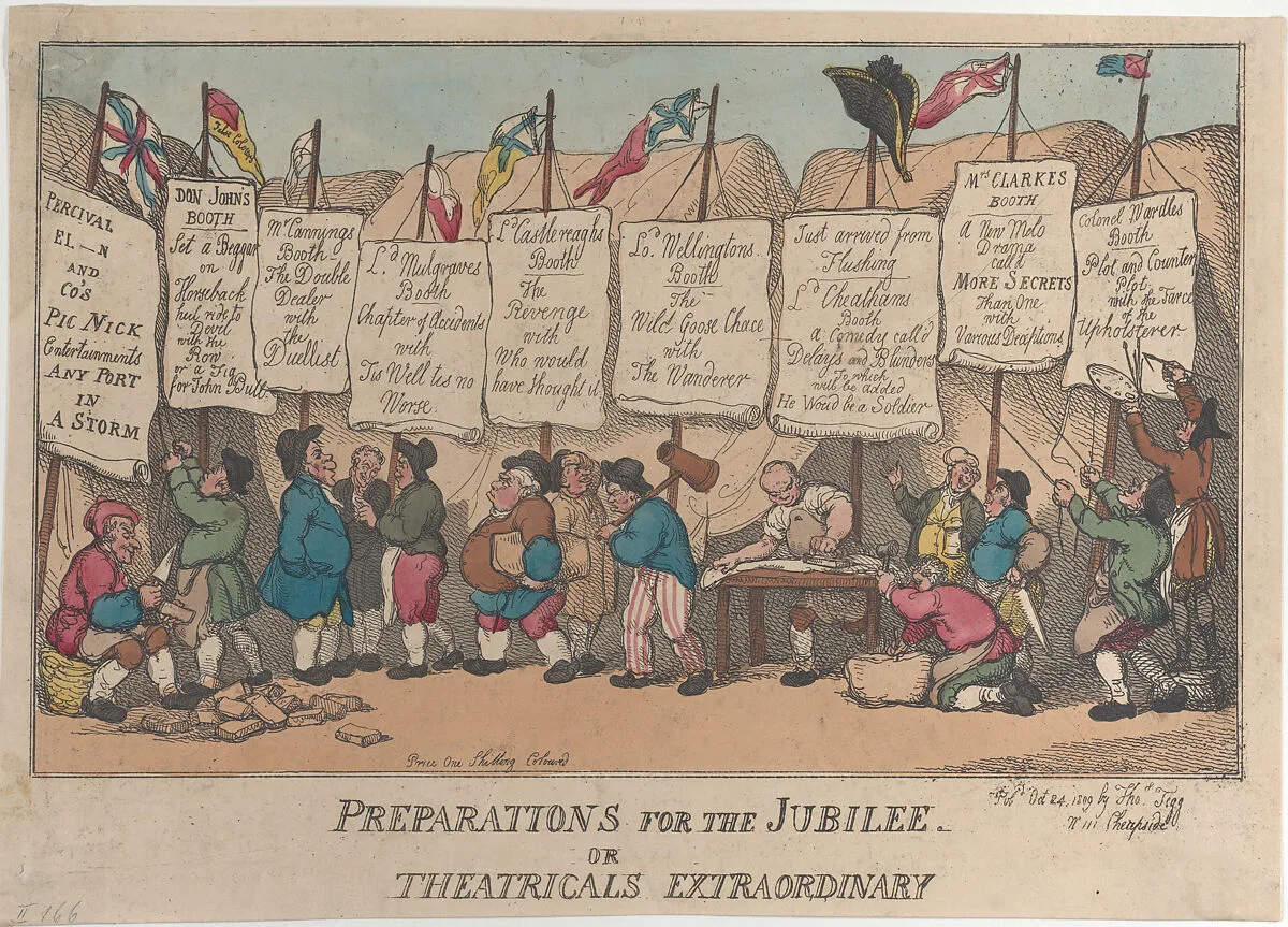 Preparations for the Jubilee or Theatricals Extraordinary — George Murgatroyd Woodward|Thomas Rowlandson|Thomas Tegg