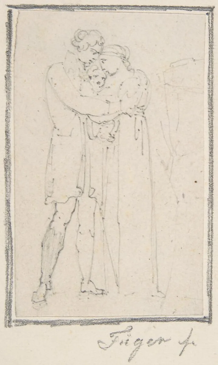 Man Embracing Woman with Child in Her Arms — Heinrich Friedrich Füger