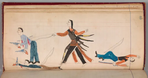 Maffet Ledger: Indian and three white men