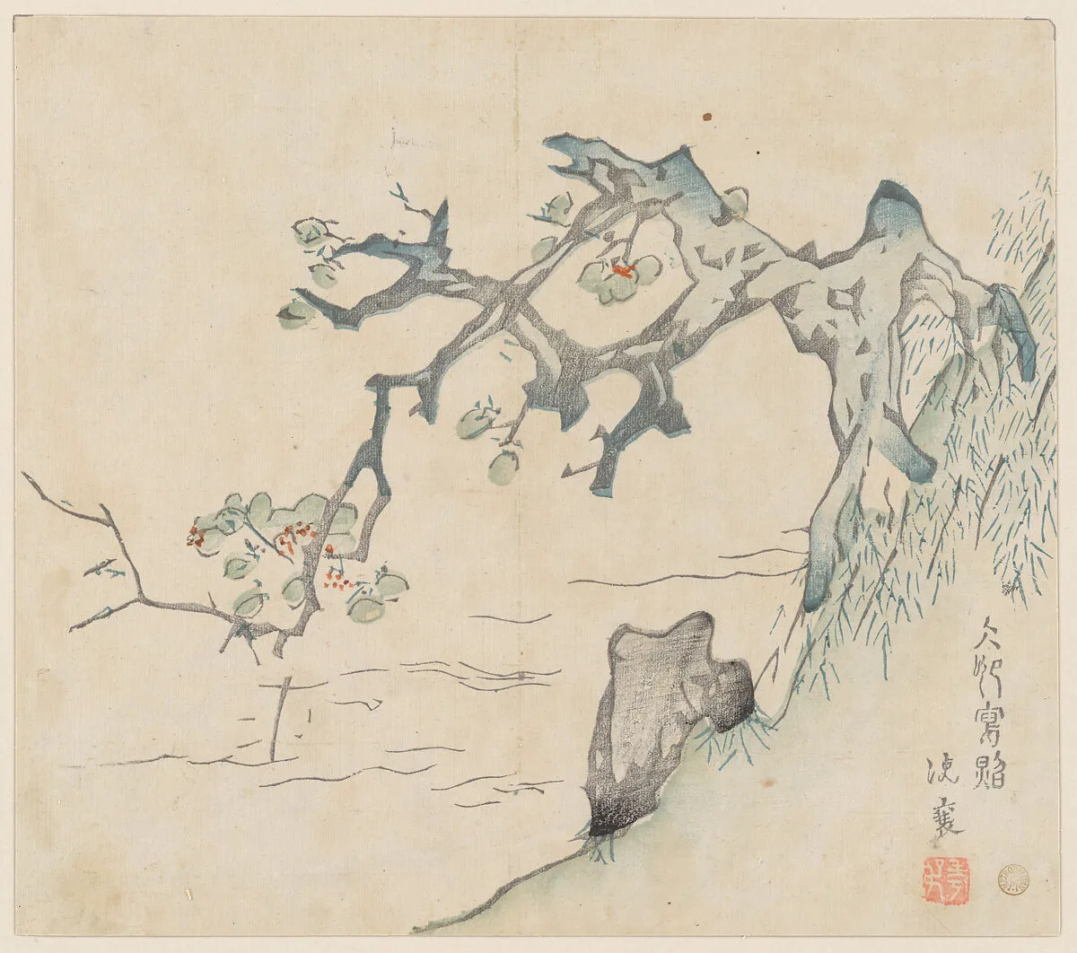明 胡正言 《十竹齋書畫譜》 四開 木版畫|Page from the Ten Bamboo Studio Manual of Painting and Calligraphy — Hu Zhengyan