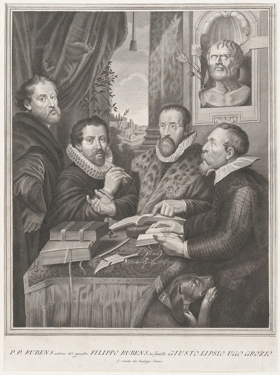The Four Philosophers: Justus Lipsius, Hugo Grotius, Peter Paul Rubens, and Philip Rubens — Hugo Grotius|Peter Paul Rubens|Philip Rubens|Justus Lipsius|Ferdinando Gregori|Giuseppe Vanni|Peter Paul Rubens