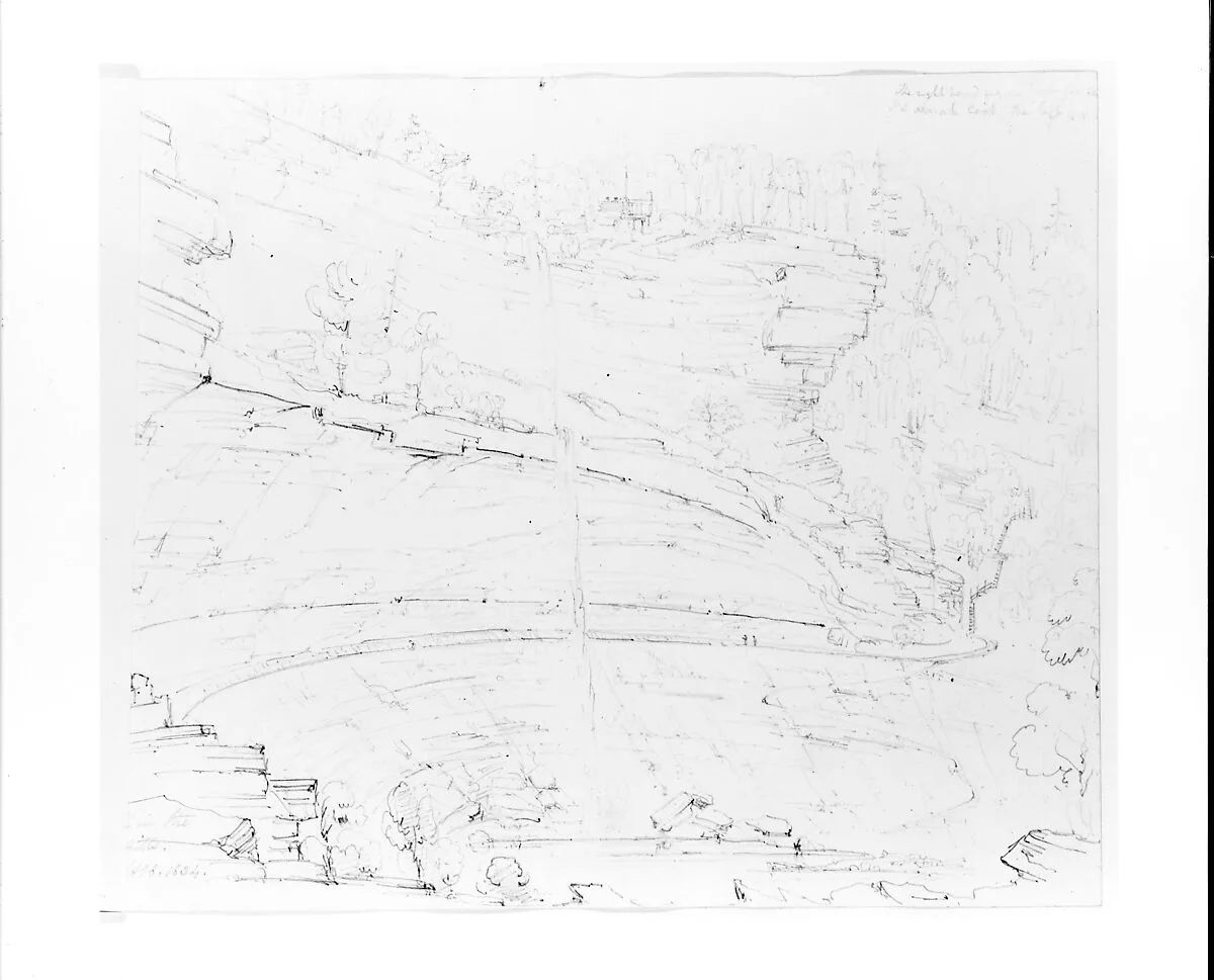 Falls in the Hills (from Sketchbook) — John William Casilear