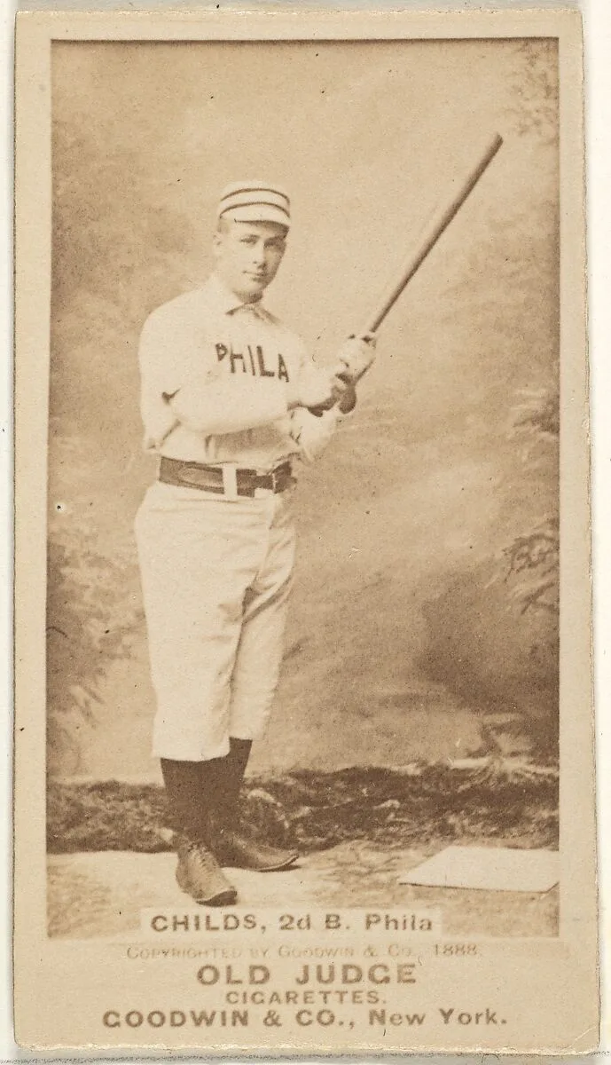 Clarence Algernon "Cupid" Childs, 2nd Base, Philadelphia, from the Old Judge series (N172) for Old Judge Cigarettes — Goodwin & Company