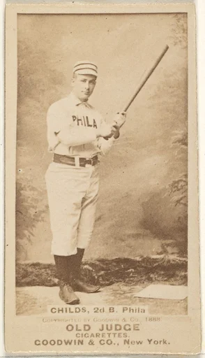 Clarence Algernon "Cupid" Childs, 2nd Base, Philadelphia, from the Old Judge series (N172) for Old Judge Cigarettes