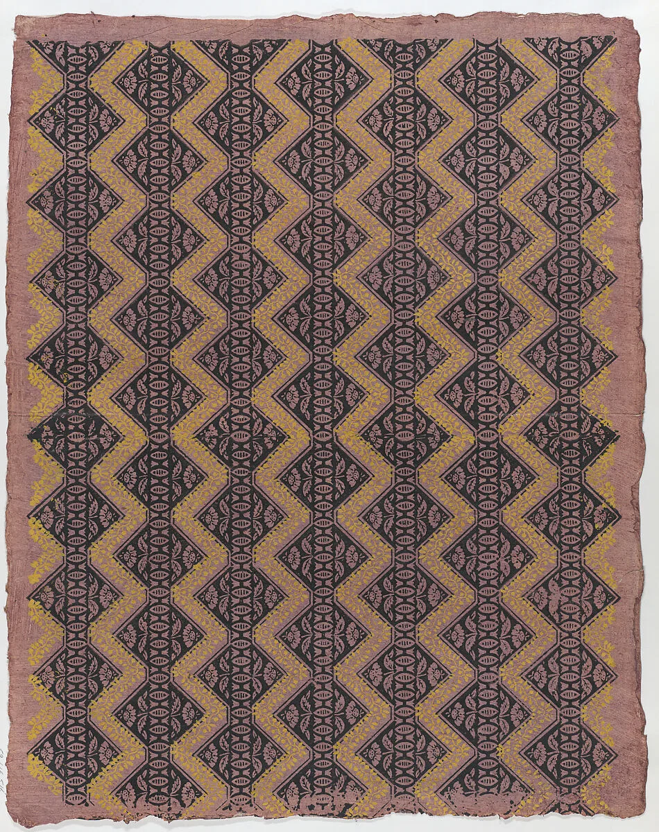 Sheet with overall floral zig zagging pattern — Remondini Family|Anonymous