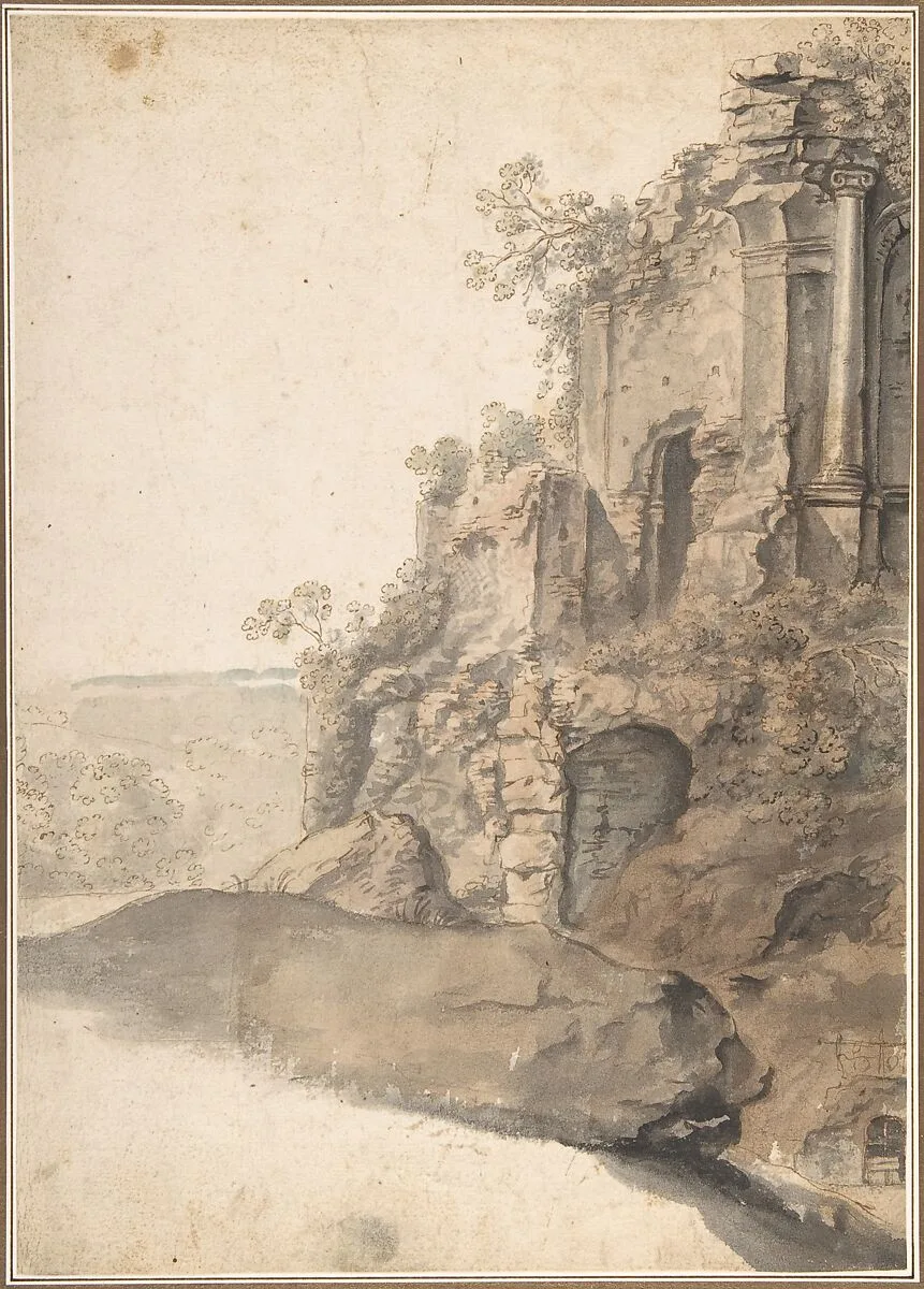 Landscape with Roman Ruins — Cornelis van Poelenburch