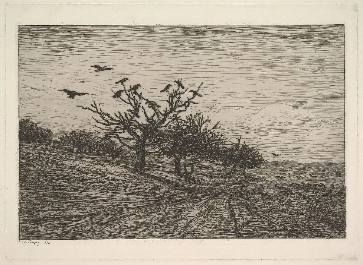 Tree Filled with Crows — Charles-François Daubigny