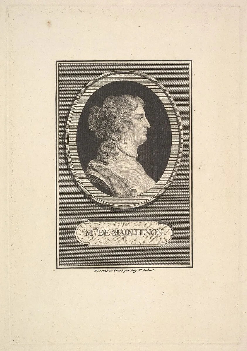 Portrait of Madame de Maintenon — Augustin de Saint-Aubin