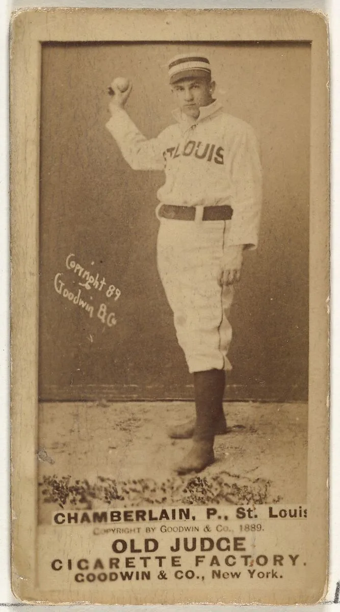 Elton P. "Ice Box" Chamberlain, Pitcher, St. Louis Browns, from the Old Judge series (N172) for Old Judge Cigarettes — Goodwin & Company