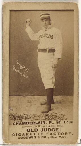 Elton P. "Ice Box" Chamberlain, Pitcher, St. Louis Browns, from the Old Judge series (N172) for Old Judge Cigarettes