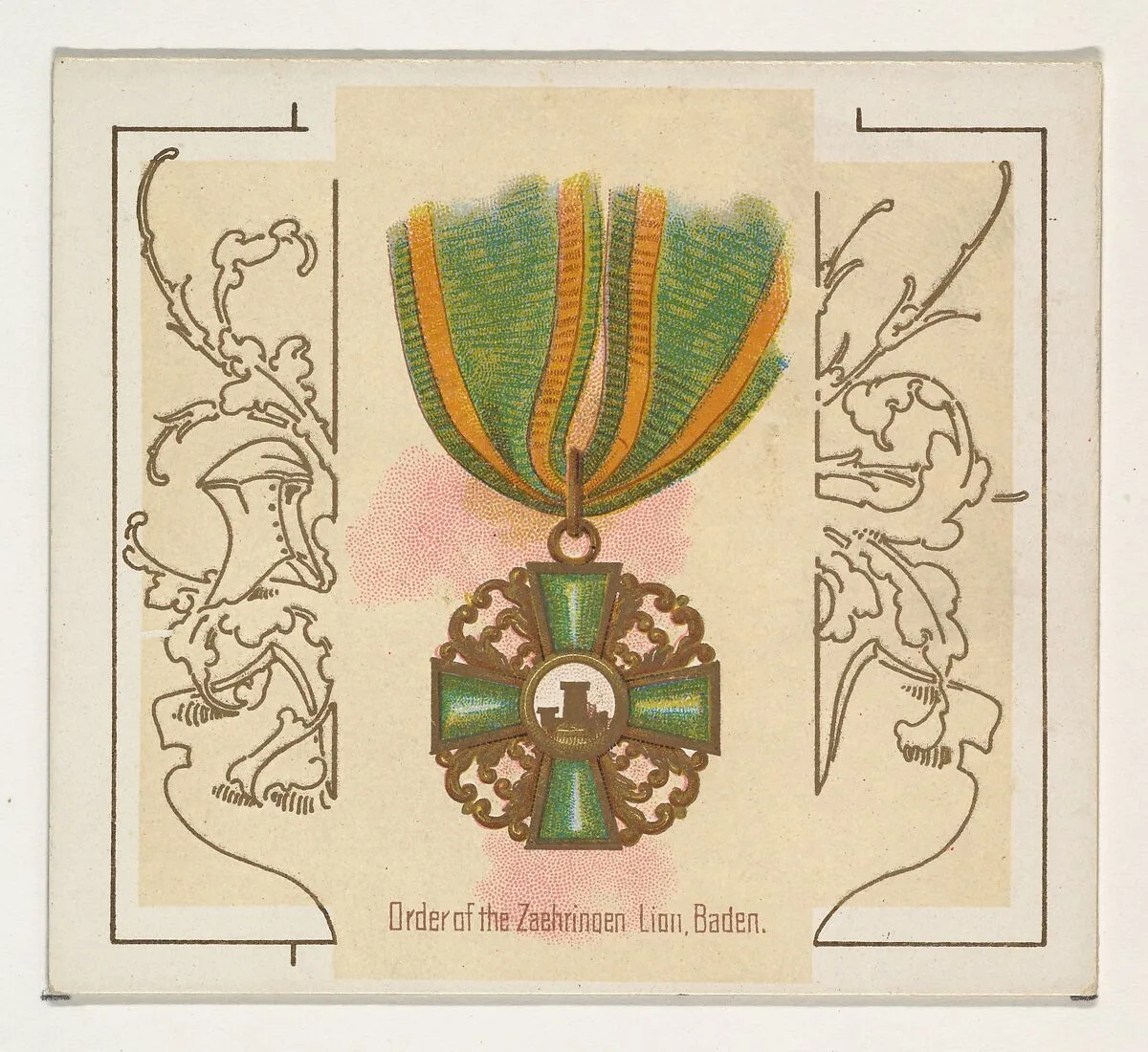 Order of the Zaehringen Lion, Baden, from the World's Decorations series (N44) for Allen & Ginter Cigarettes — Allen & Ginter|Lindner, Eddy & Claus