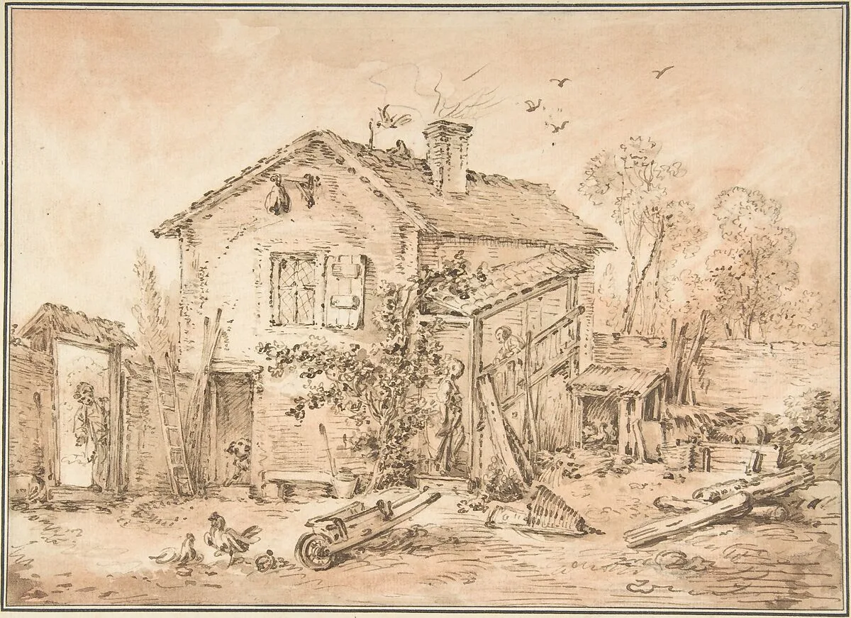 Cottage with Figures — François Boucher