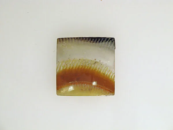 Glass striped mosaic bowl fragment — Unknown