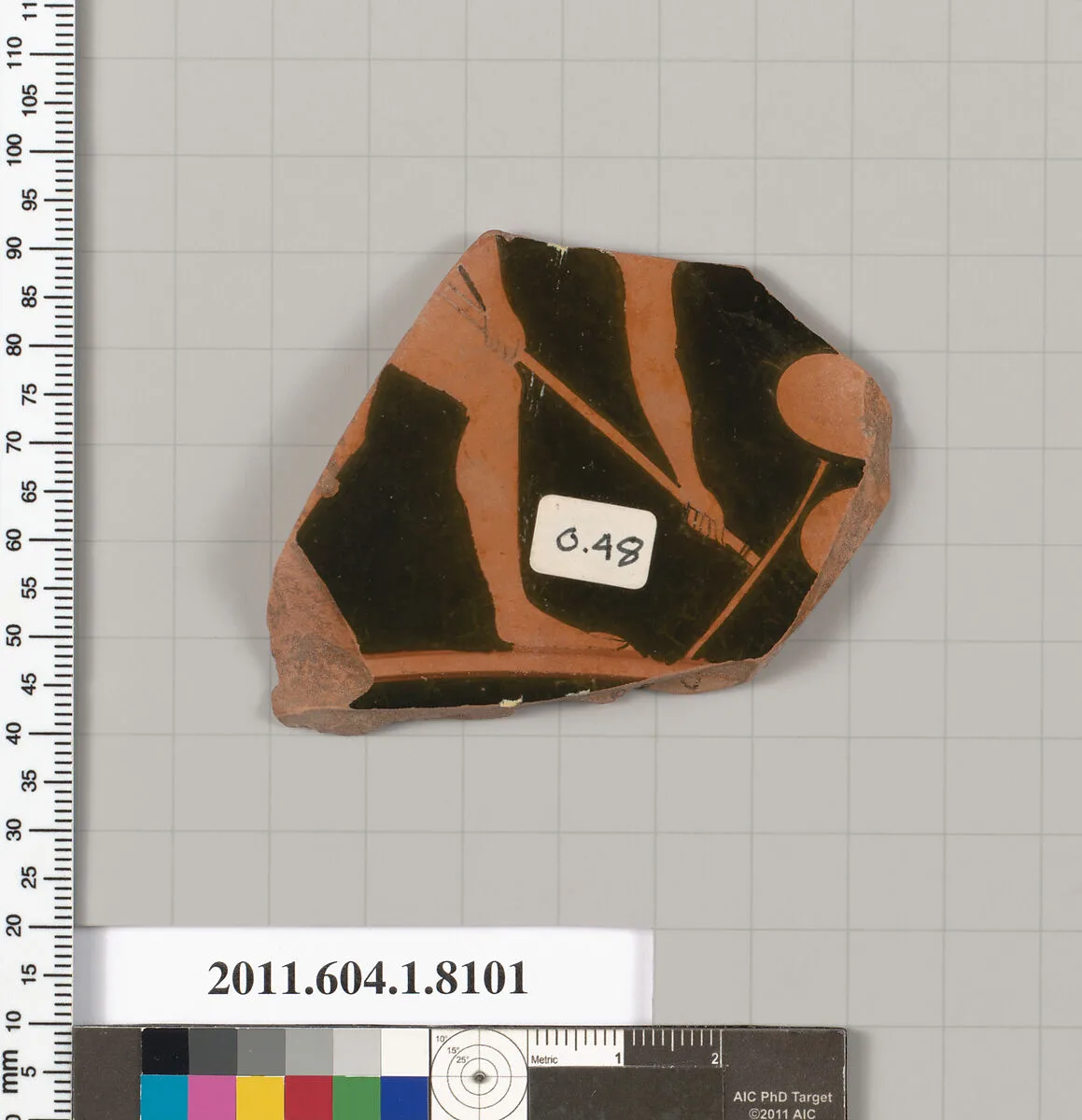 Terracotta fragment of a kylix (drinking cup) — Bowdoin-Eye Painter