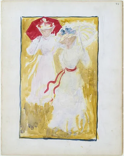 Large Boston Public Garden Sketchbook: Two women crossing a field