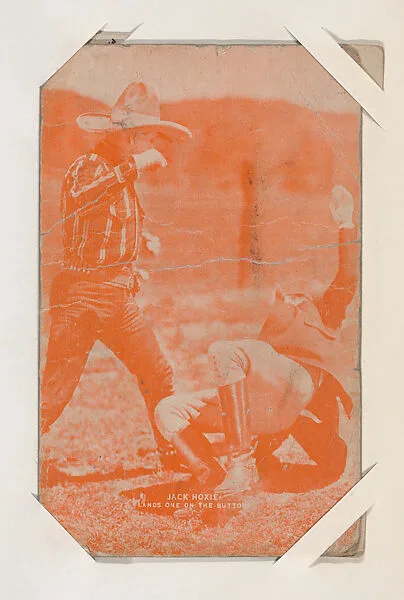 Jack Hoxie lands one on the button from Western Stars or Scenes Exhibit Cards series (W412) — Unknown
