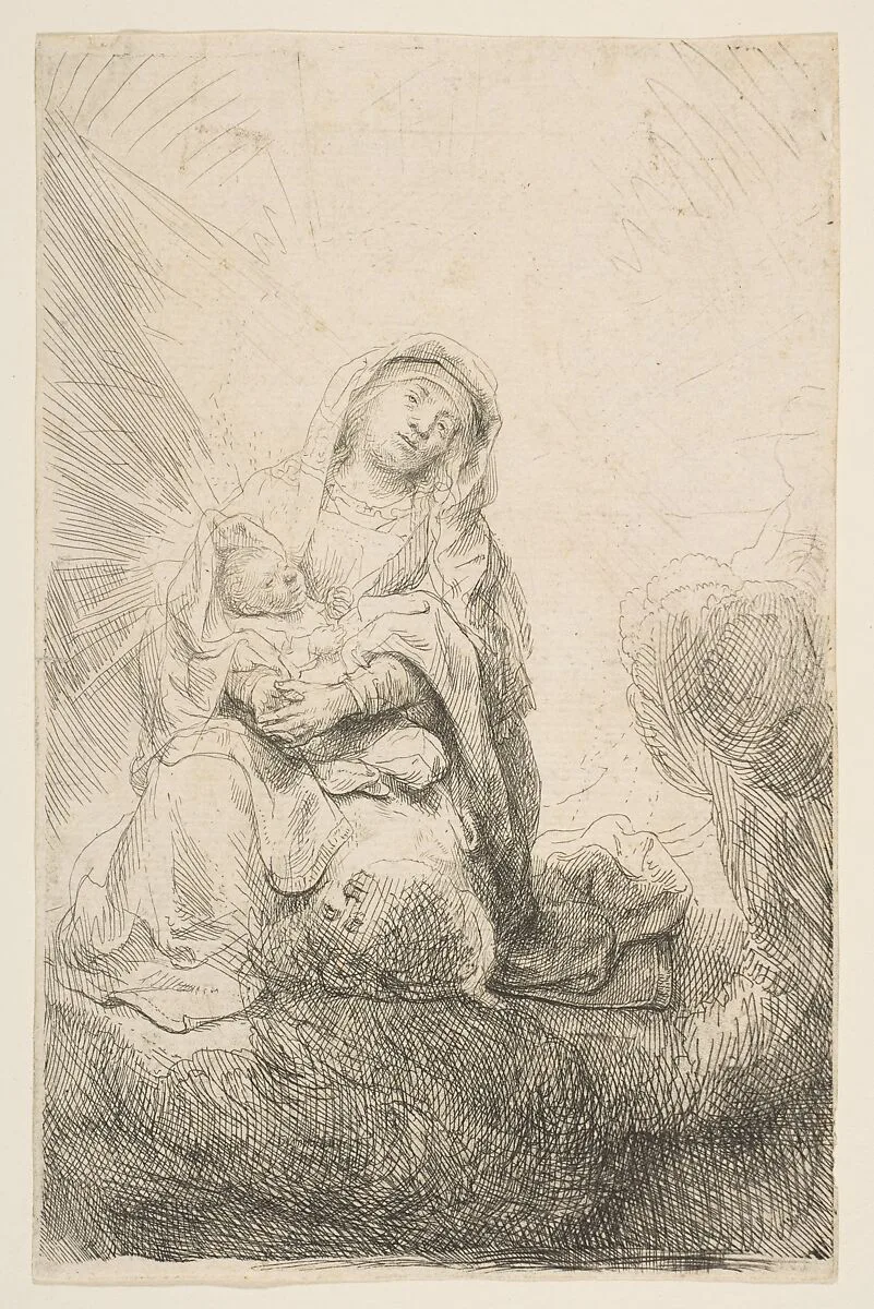 The Virgin and Child in the Clouds — Rembrandt (Rembrandt van Rijn)